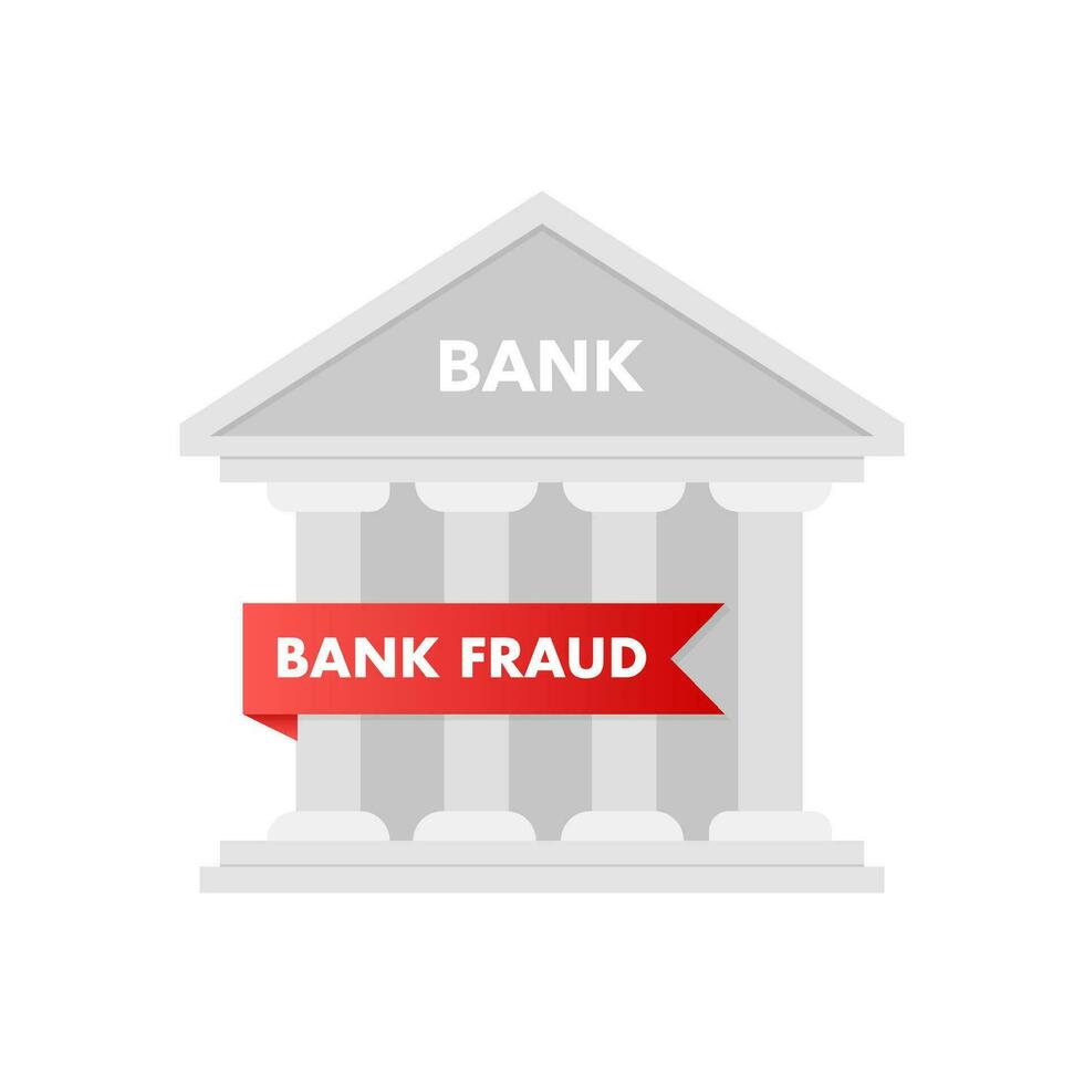 Flat style with bank fraud. Data protection. Online banking. vector
