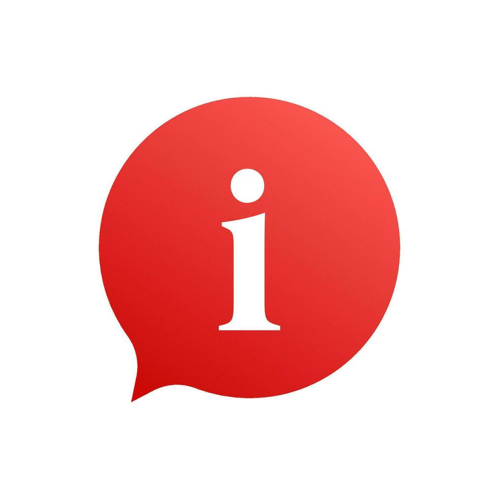 Information sign icon. Info speech bubble. Vector stock illustration