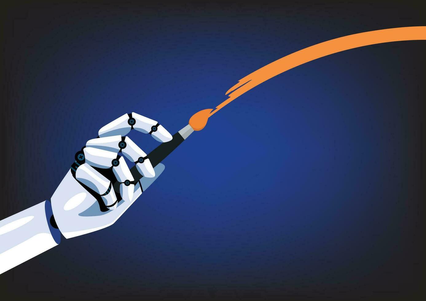 Artificial Intelligence hand hold artistic paint brush vector
