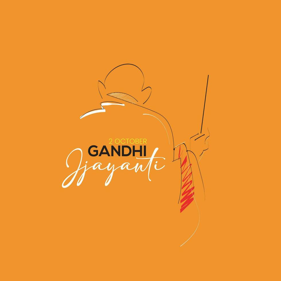 Gandhi Jayanti vector illustration 2 October Father of Nation Banner