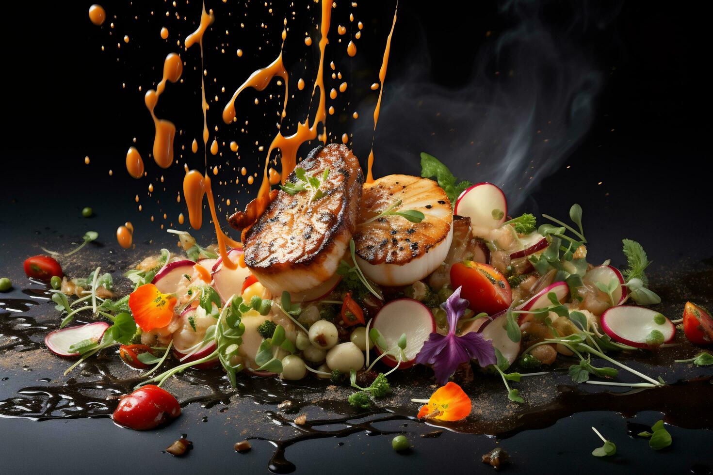 Mouthwatering images of gourmet dishes photo