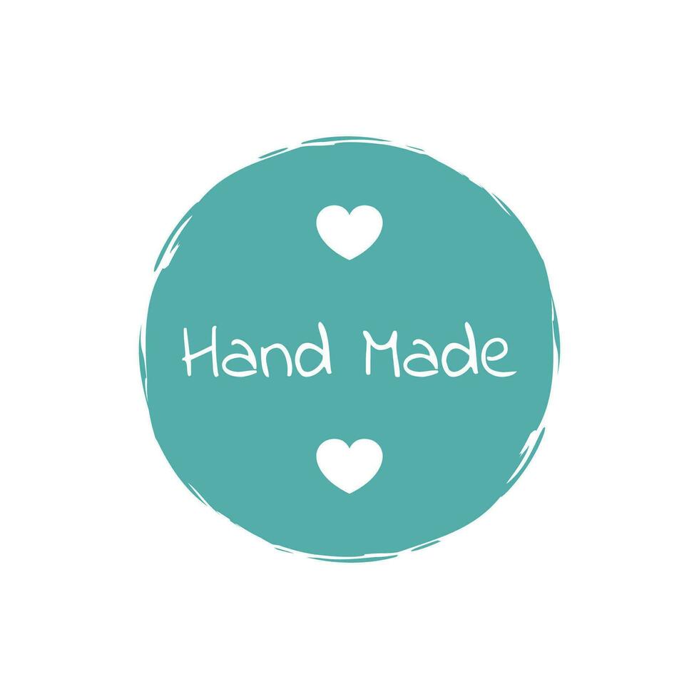 Hand made label. Hand drawn lettering. Vector stock illustration.