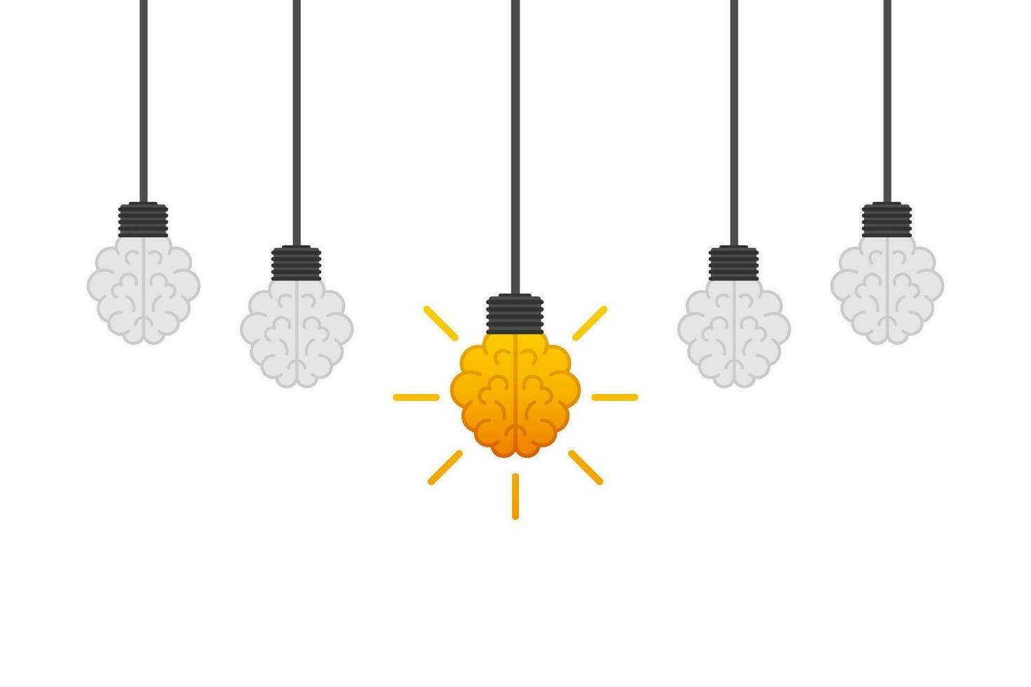 Light bulb idea and money on scales. Vector stock illustration.