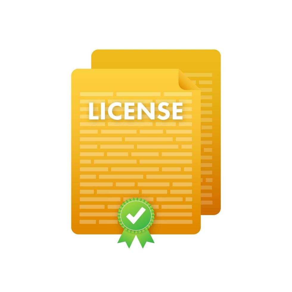 License document. Business icon. Paper documents. Vector stock illustration