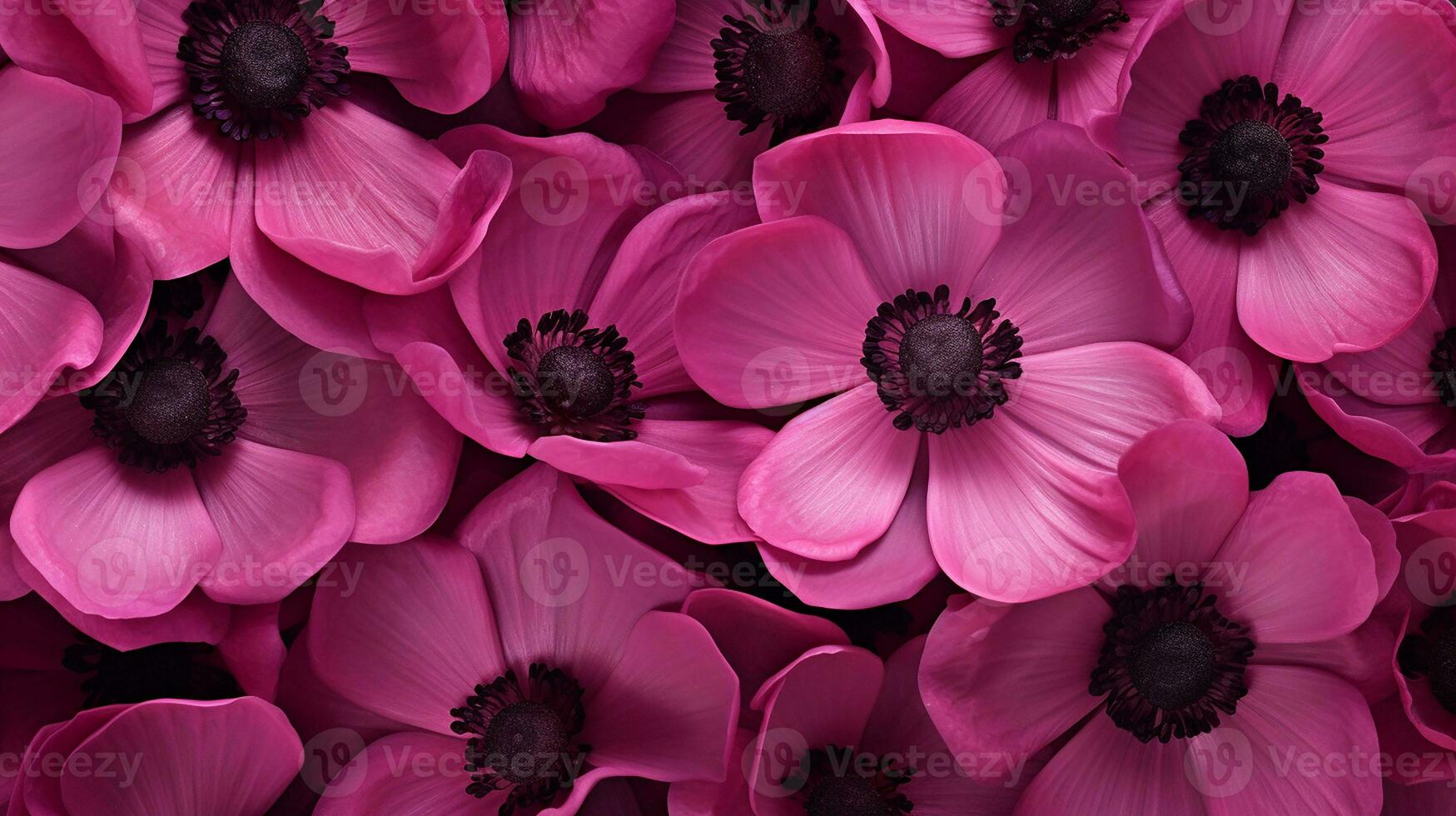 anemone flower pattern background. Flower background texture. Generative AI photo