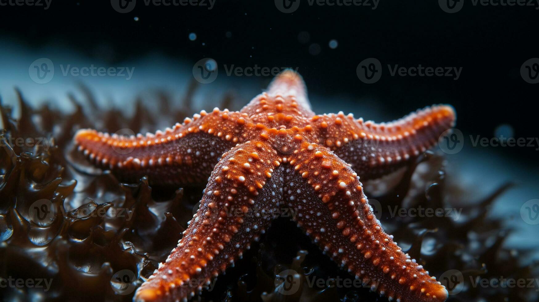 Wildlife photography of Photo of Starfish. Generative AI