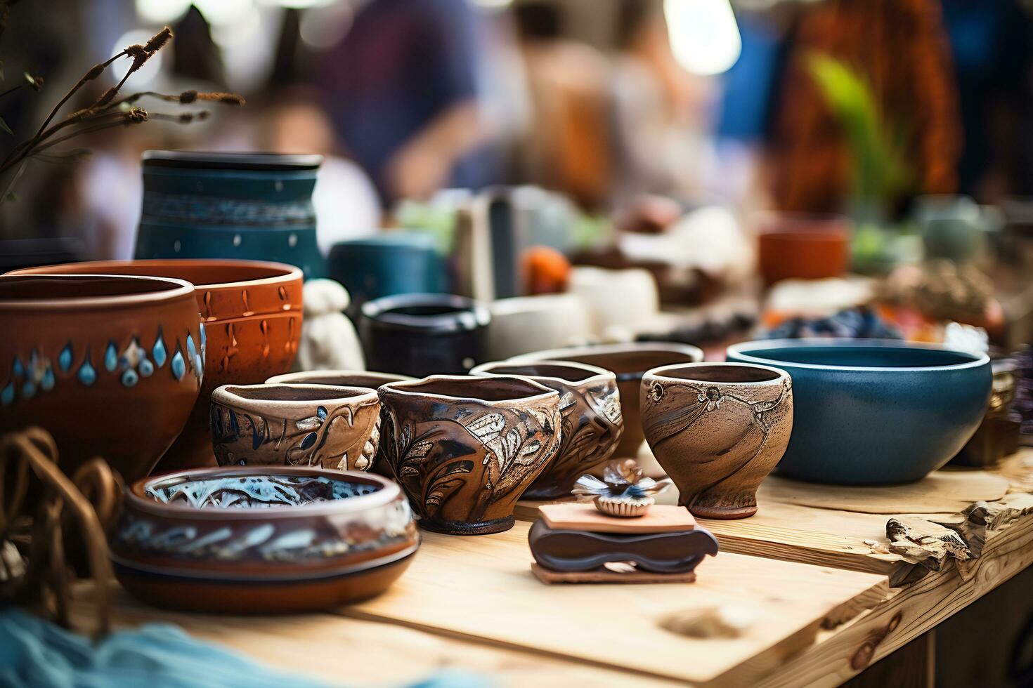 Image of a craftsman making crafts with passion photo