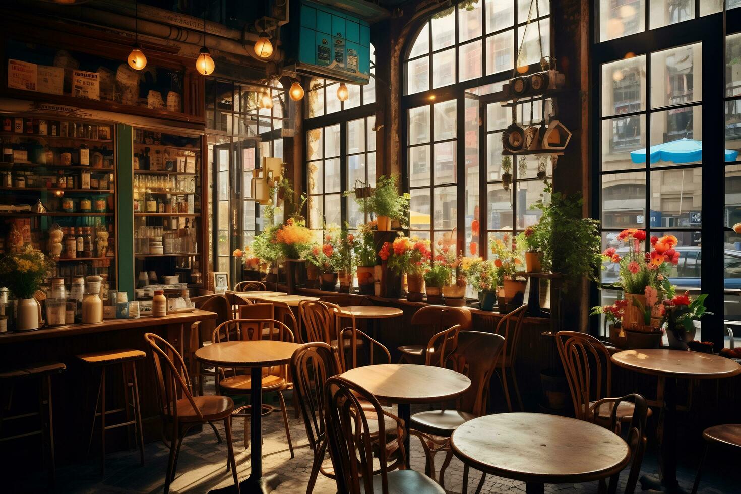 Image of cozy ambience of cafe photo