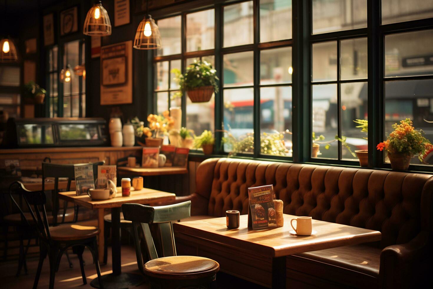 Image of cozy ambience of cafe photo