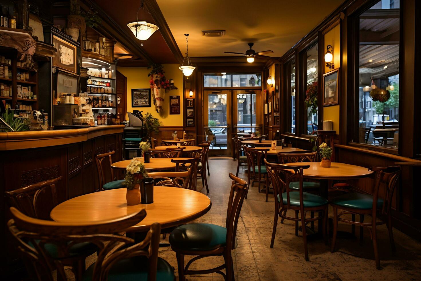 Image of cozy ambience of cafe photo