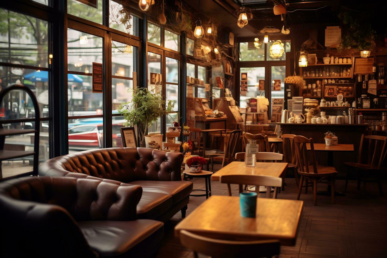 Image of cozy ambience of cafe photo