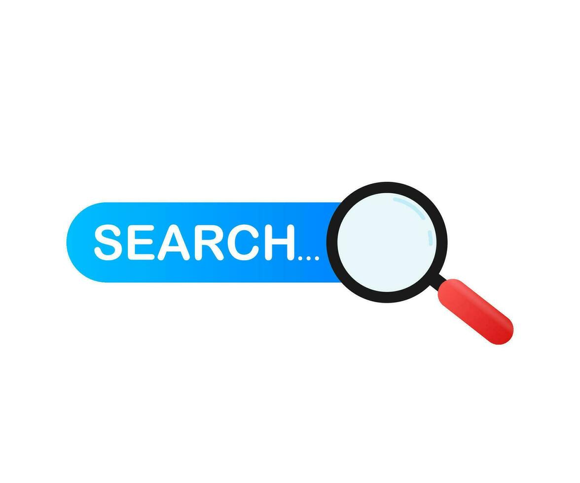 Set Search bar vector element design, set of search boxes ui template isolated on blue background. Vector illustration.