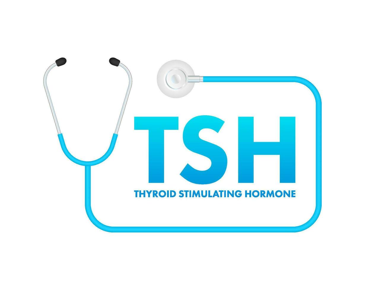 Infographic with thyroid stimulating hormone. Thyroid stimulating hormone. Vector illustration