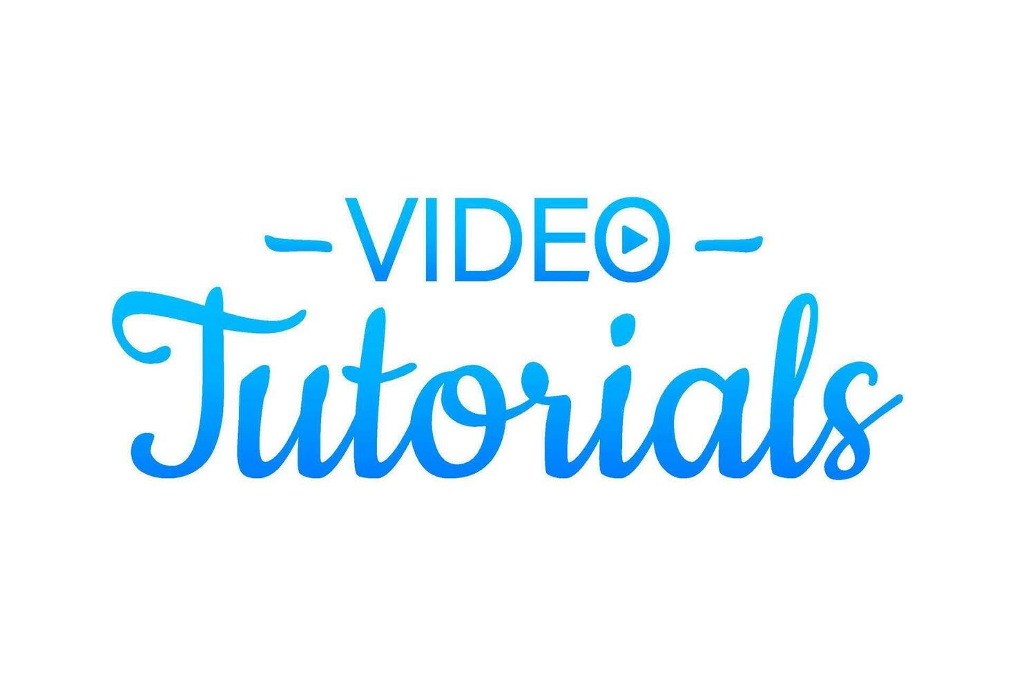 Video tutorials. Study and learning background, distance education and knowledge growth. Video conference and webinar icon. Vector stock illustration
