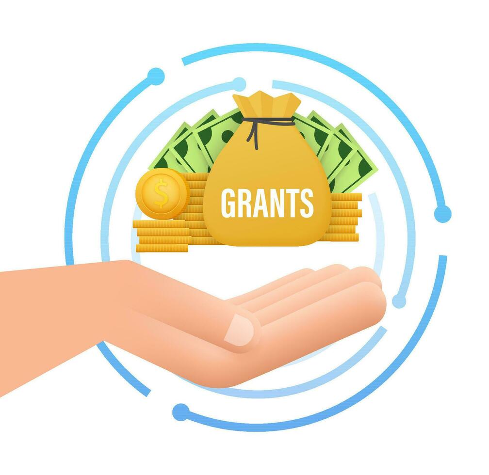 Sheet document Grants funding. Financing. Higher education programs. Vector stock illustration