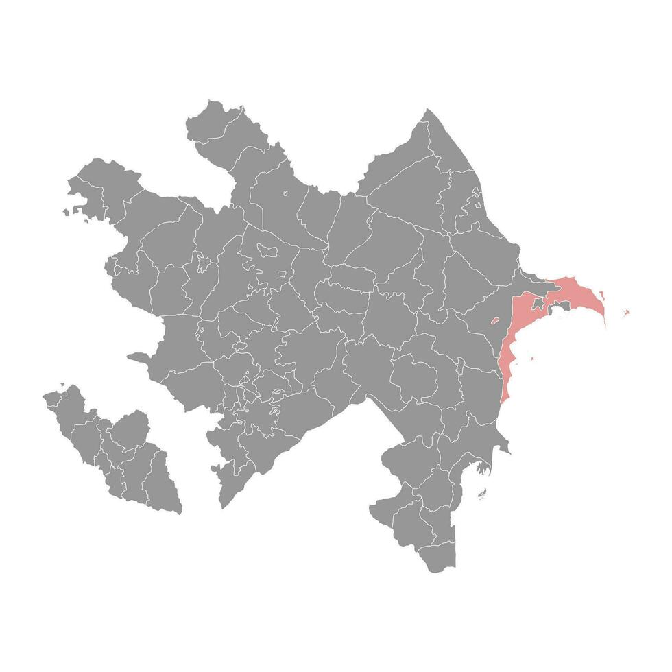 bakú distrito mapa, administrativo división de azerbaiyán vector