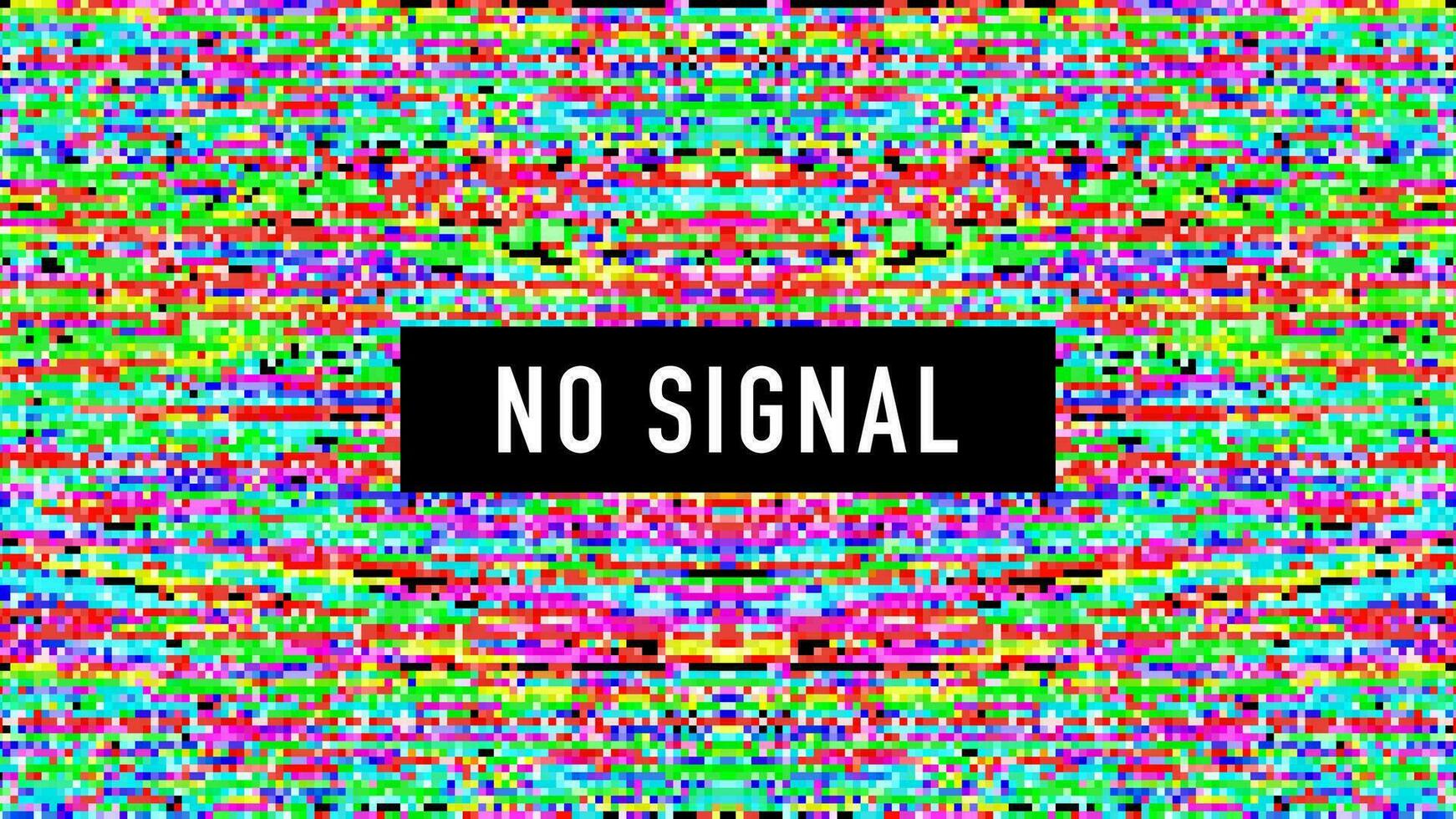 Pixel art no signal. Glitch camera effect. Vector image