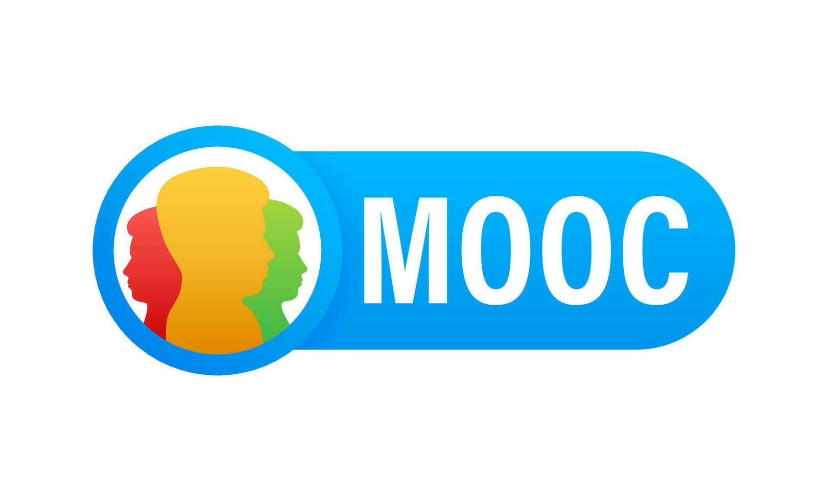 MOOC   Massive Open Online Course icon, label, badge. Vector stock illustration