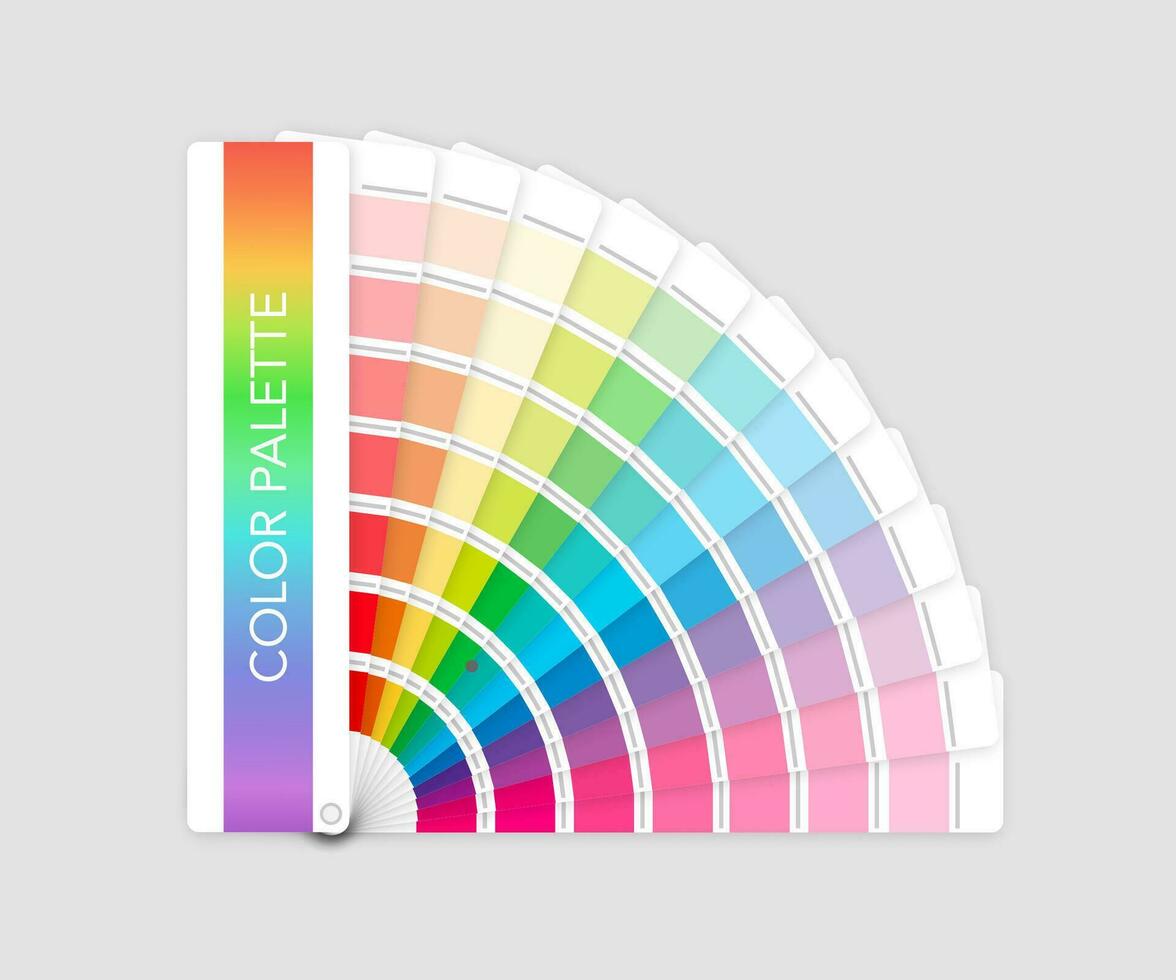 Color palette guide on grey background. Vector stock illustration