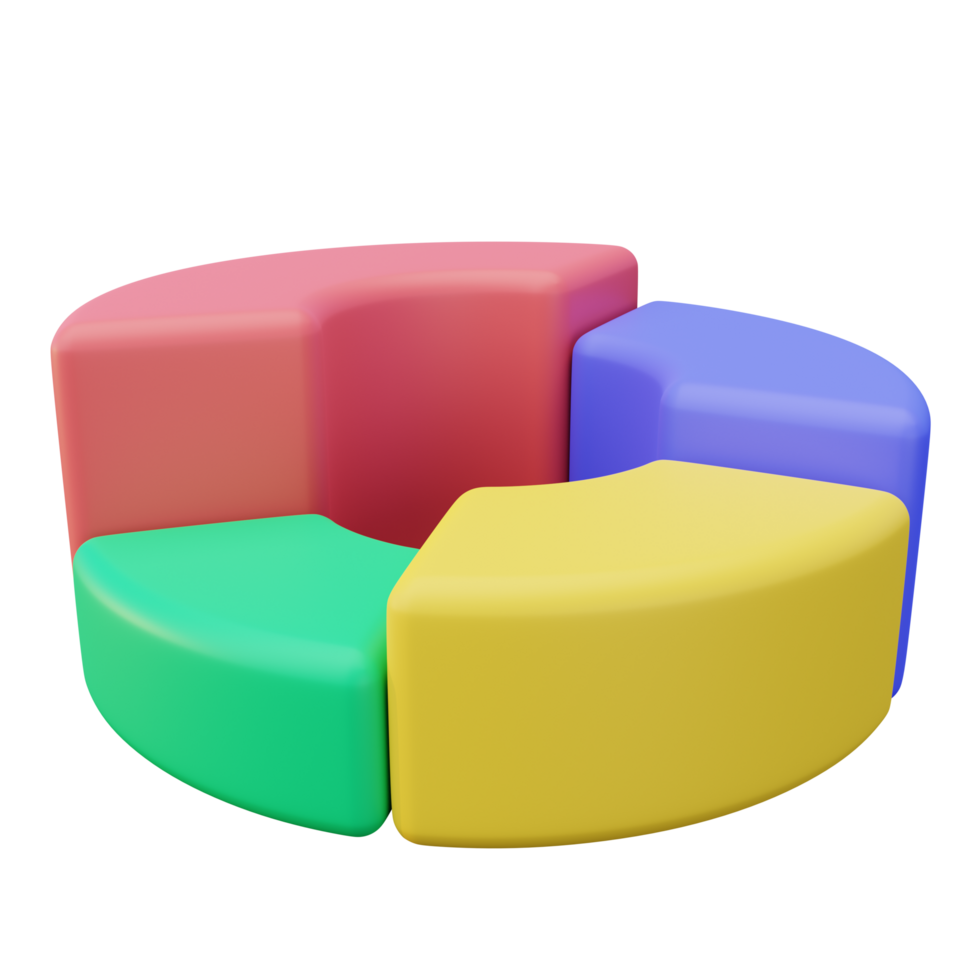 3D Laid Donut Chart png