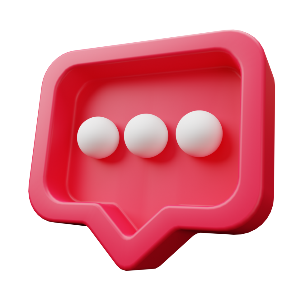 3D Social Media Comment Notification png