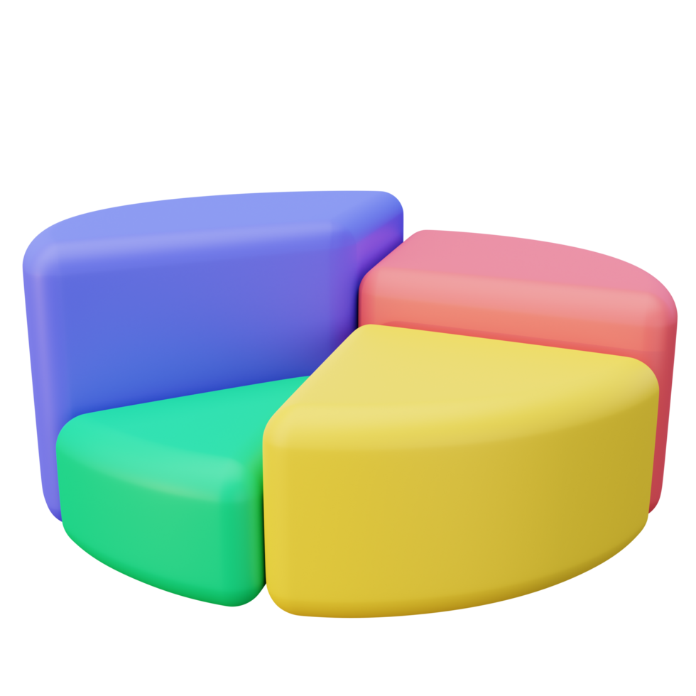 3D Laid Pie Chart png