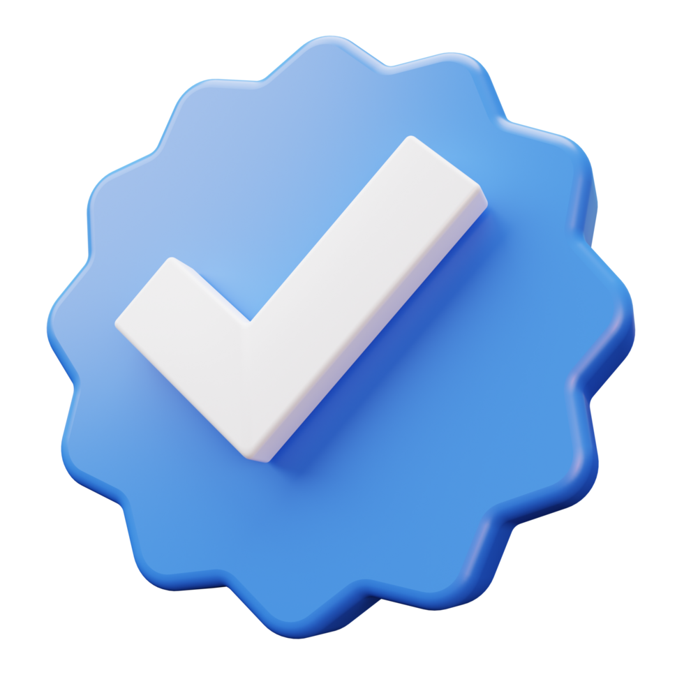 3D Social Media Blue Verified png