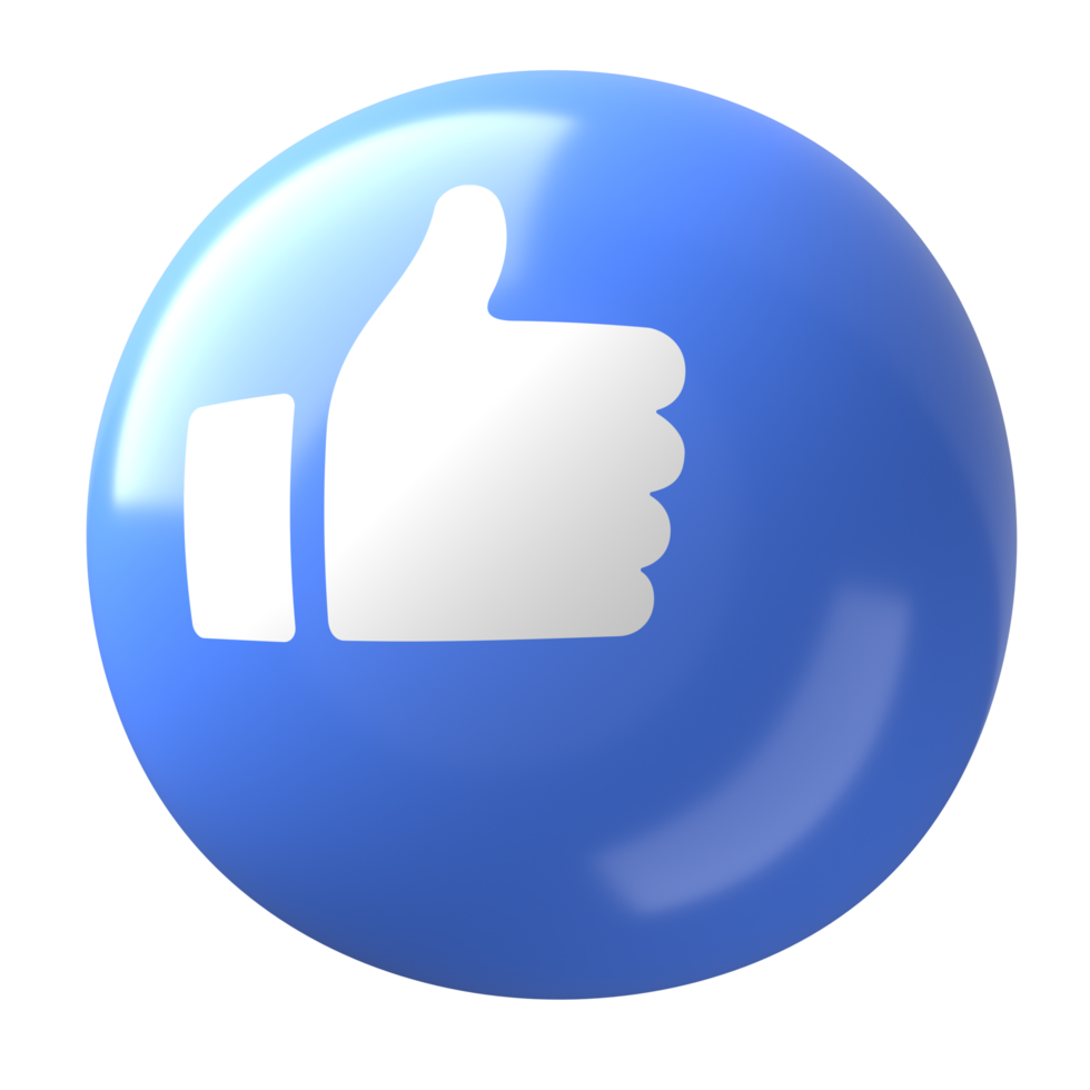 3D Rounded Social Media Like png