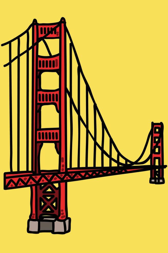 Golden Gate Bridge illustration vector