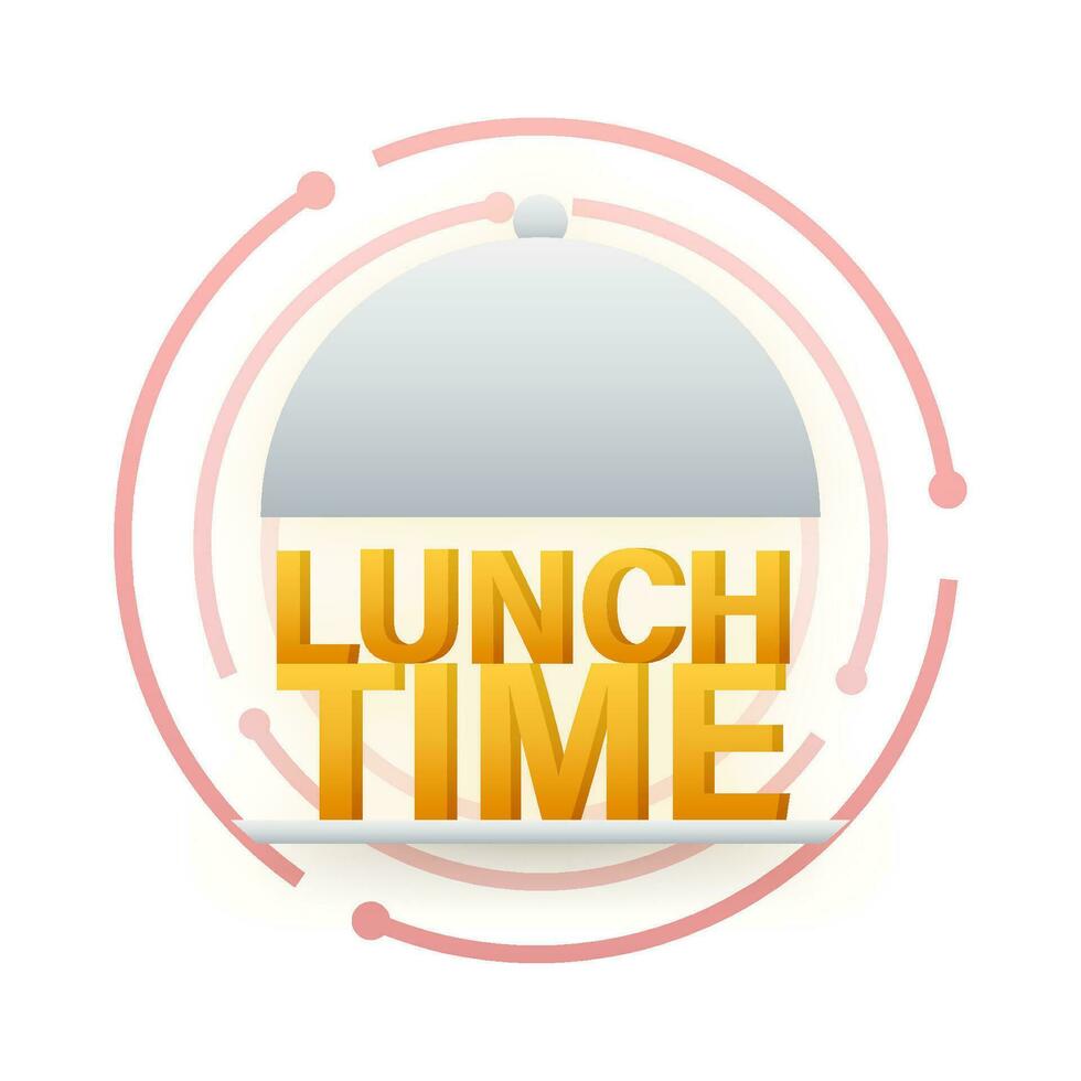 Flat icon with lunch time on white background for cover design. Cooking background. Vector icon. Vector logo