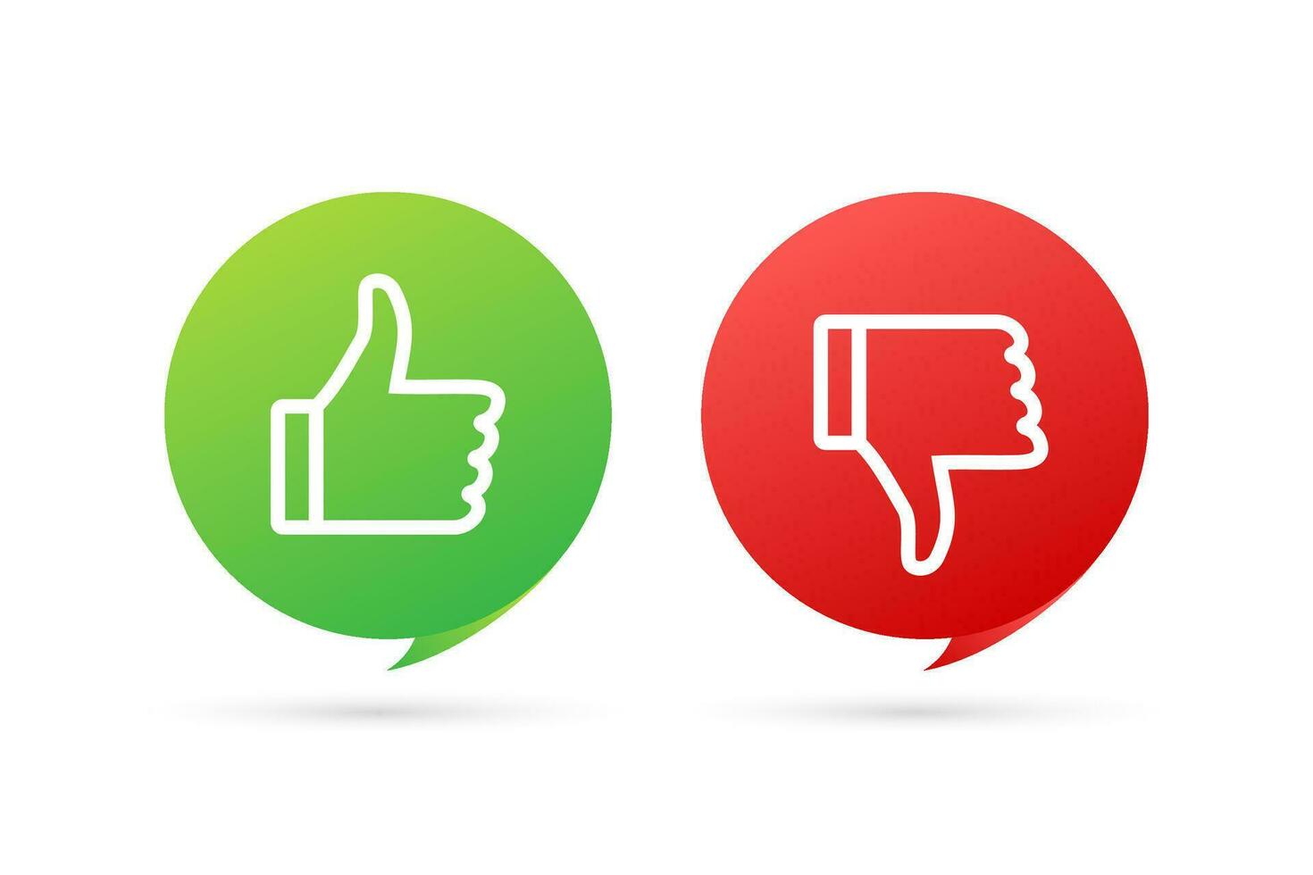 Flat green button on red background. Ok sign. Trumb up, great design for any purposes. Social media concept. Vector stock illustration