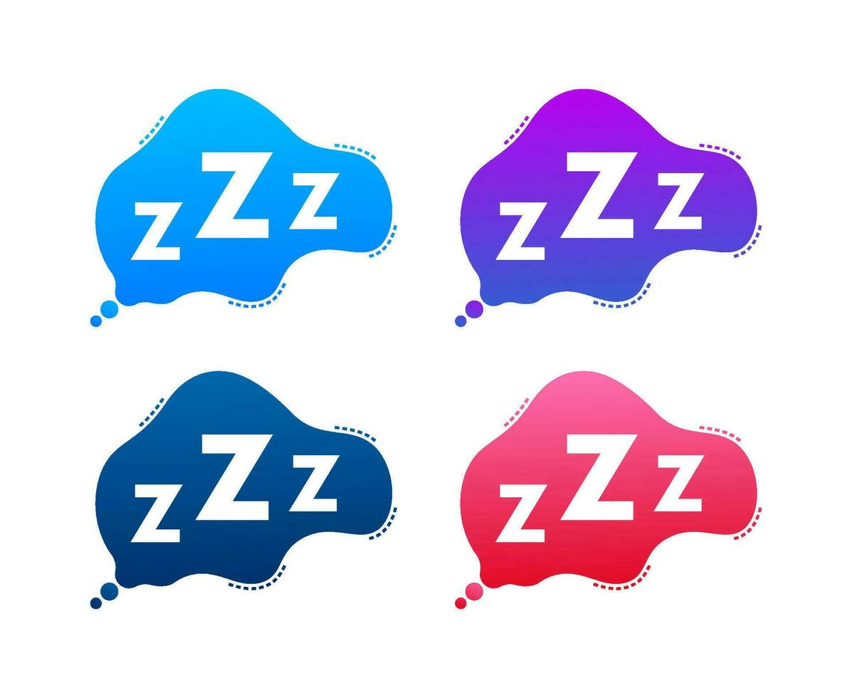 zzz firmar en plano estilo. hora de acostarse concepto. plano ilustración. vector