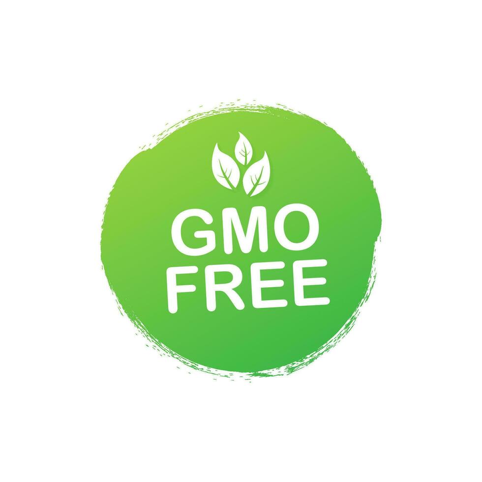 Green colored GMO free emblems, badge, logo, icon Vector illustration