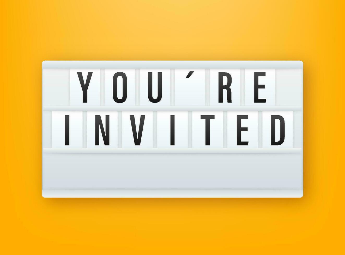 You re invited Lightbox icon. Written Inside An Envelope Letter. Vector illustration