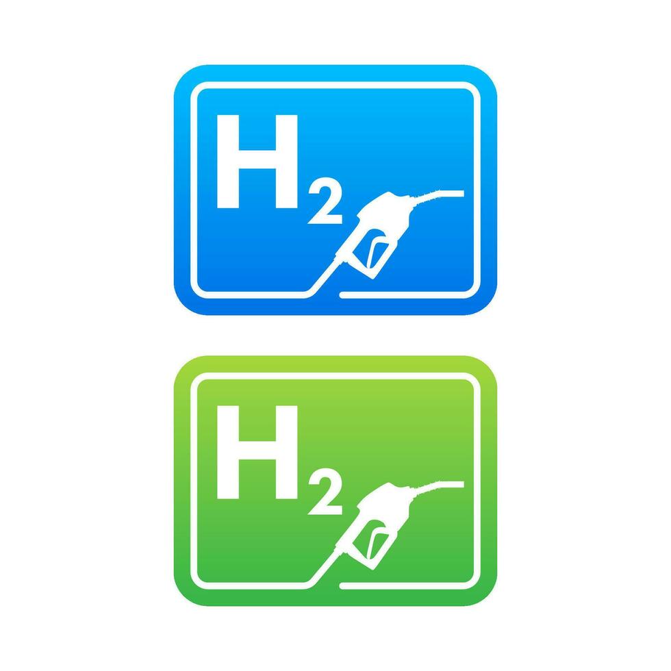 Hydrogen car station, H2 gas. Renewable Eco Energy. Vector stock illustration