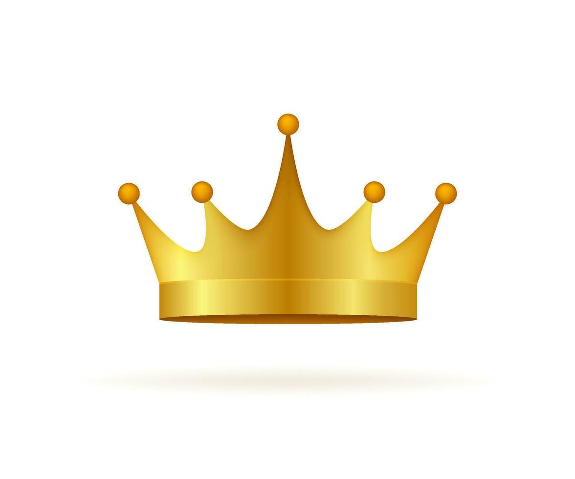 Golden Crown With Gradient Mesh. Vector stock illustration