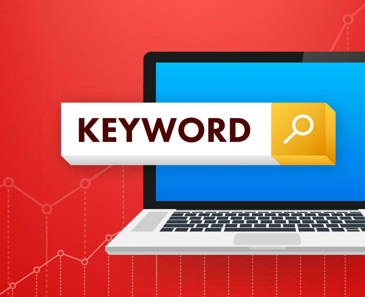 Keyword ranking. Communication technology. Search bar. Vector stock illustration