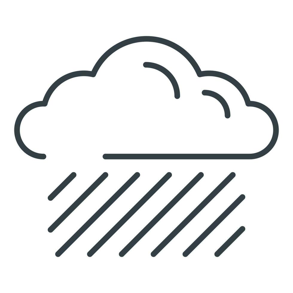 Cloud with rain, vector isolated flat icon, weather design element.