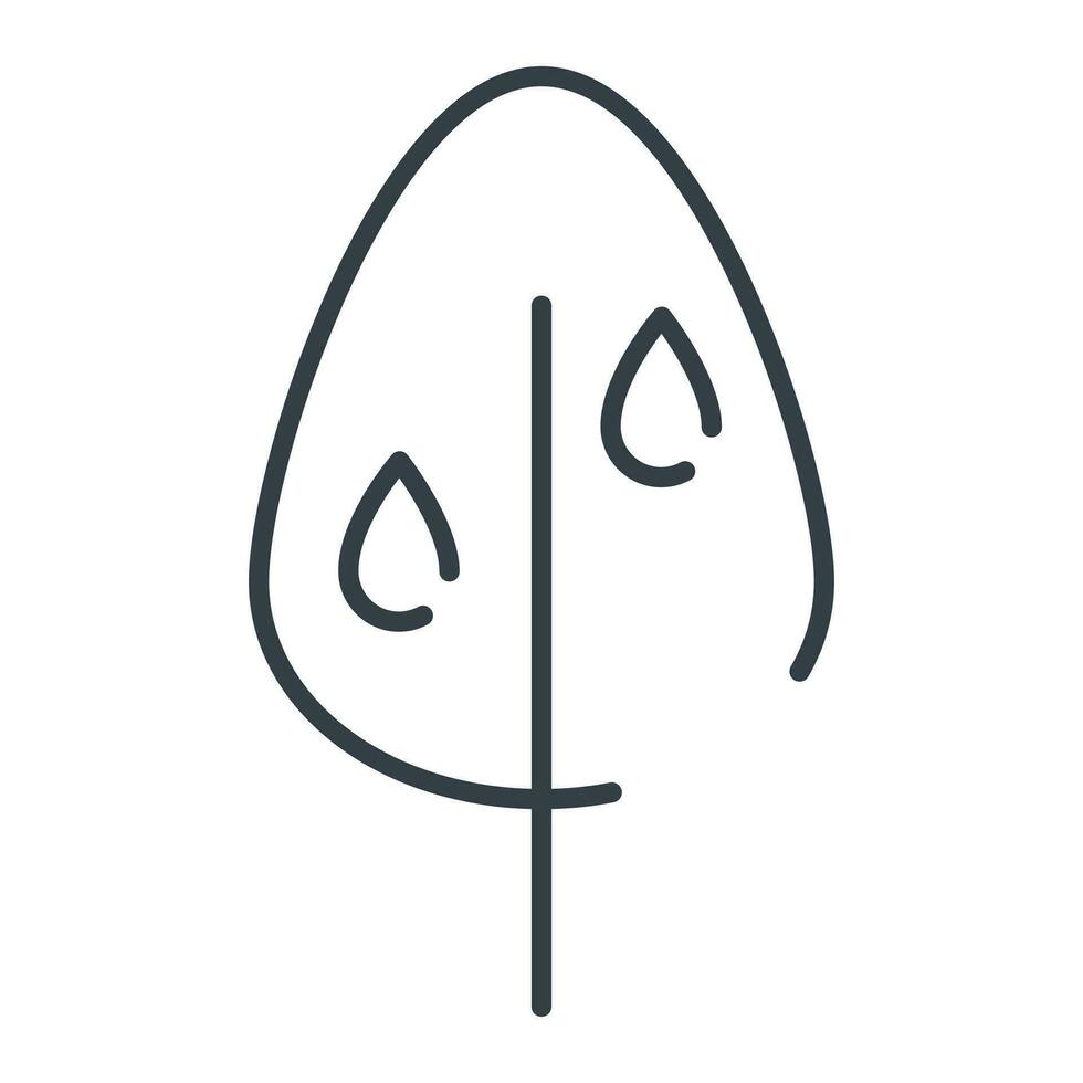 vector aislado árbol icono con gotas de lluvia, ecología diseño elemento.