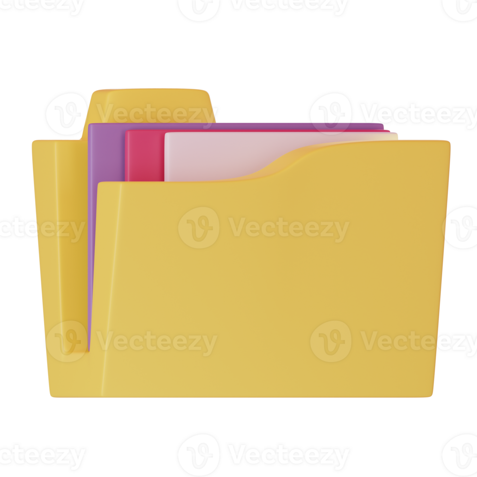 Folder 3d icon rendering illustration, png