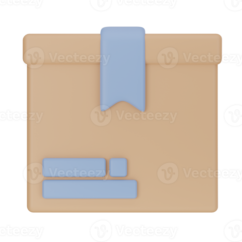 Cardboard box 3D icon png