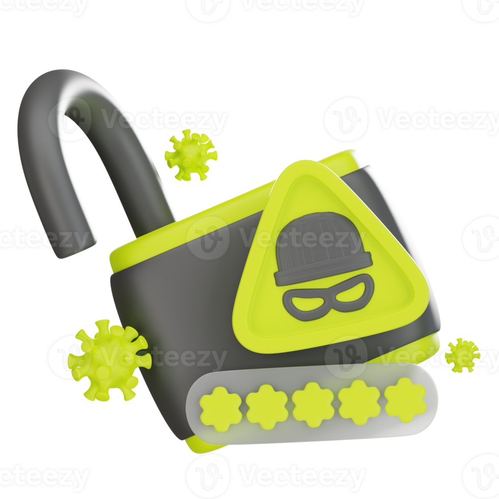 Password Hack 3D Illustration png