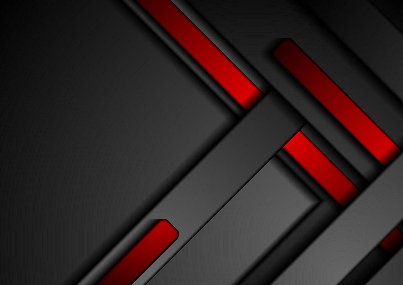Red and black smooth stripes abstract tech background vector