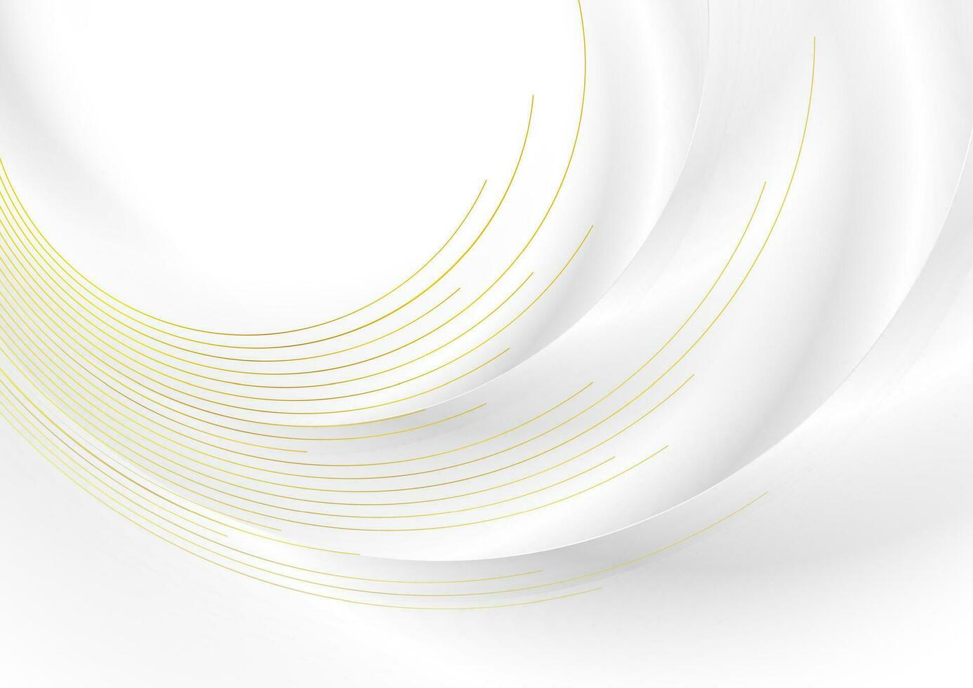 White smooth abstract background with golden lines vector