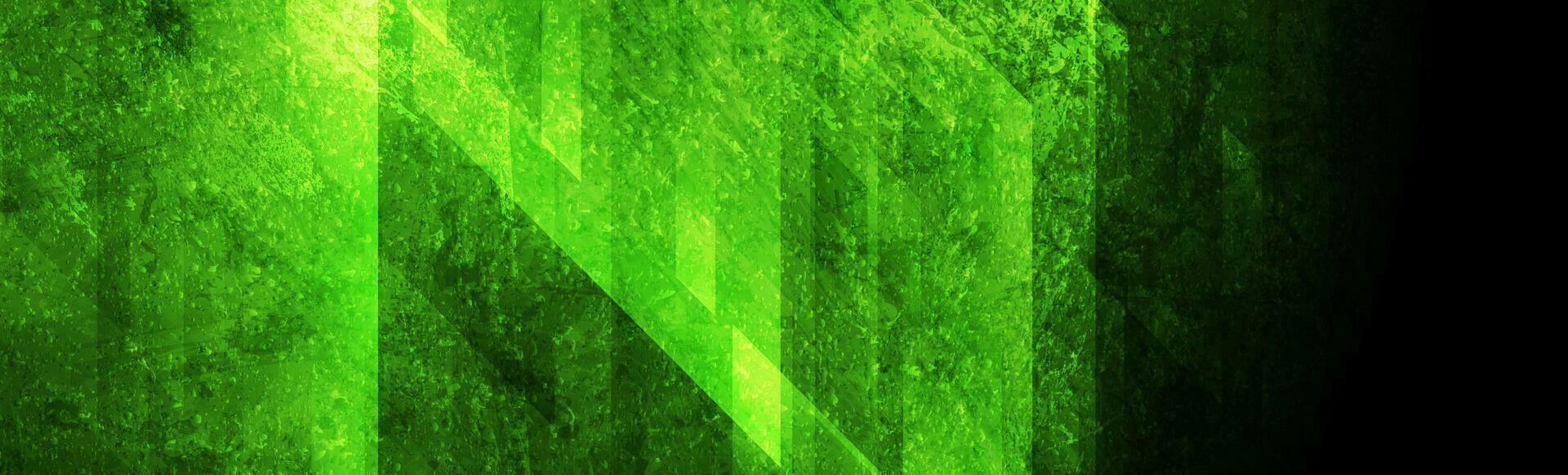 Bright green grunge geometric abstract banner design vector