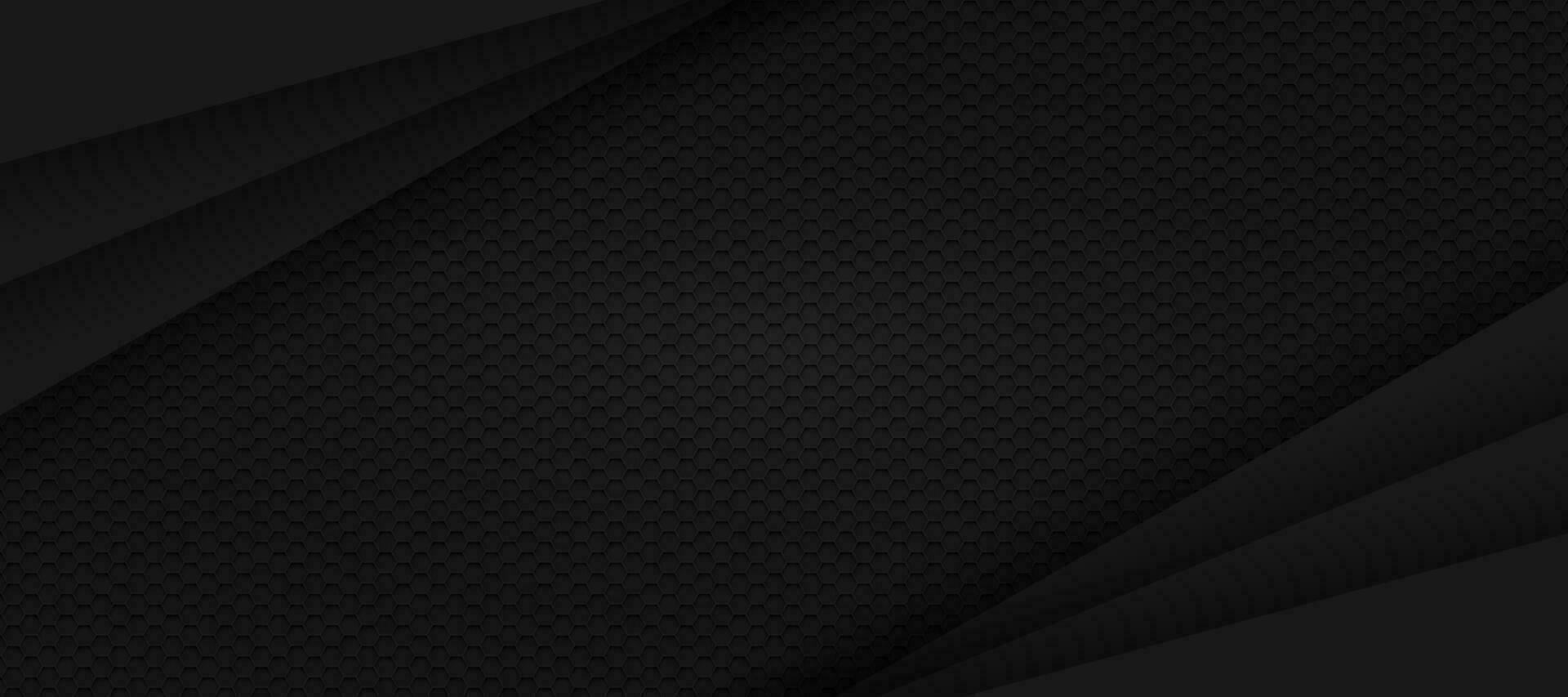 black hexagon material modern background vector