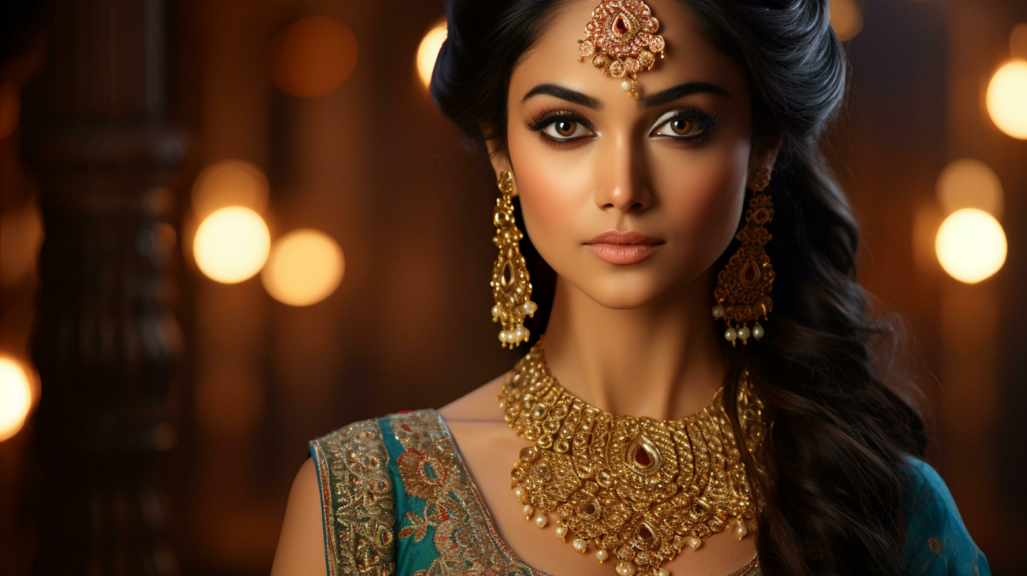 Premium AI Image  beautiful Jewellery Girls model an Indian woman