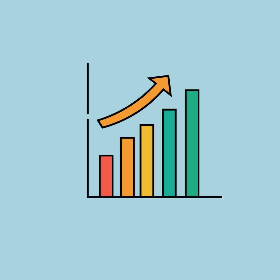 business graph with arrow vector