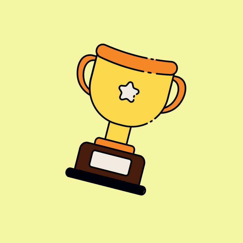 a gold thropy cup trophy with a star on it vector