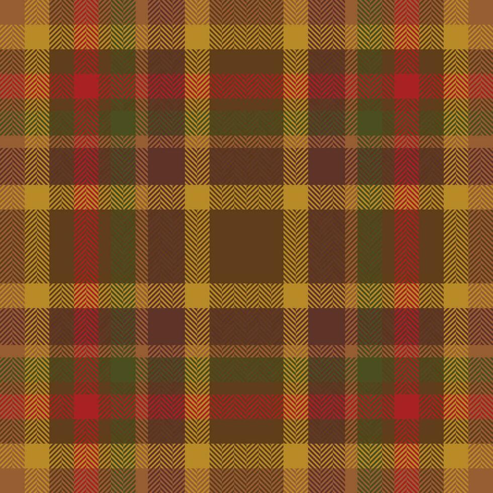 Plaid check pattern in orange and red colors. Seamless fabric texture. Tartan textile print. vector